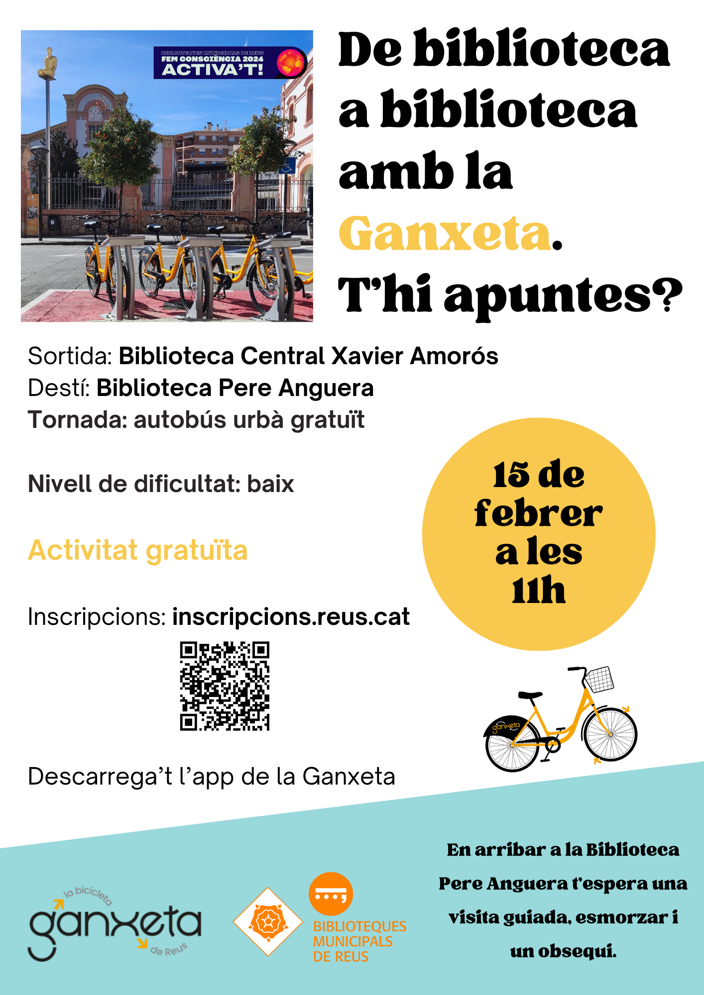 Cartell de la nova ruta De biblioteca a biblioteca amb la Ganxeta