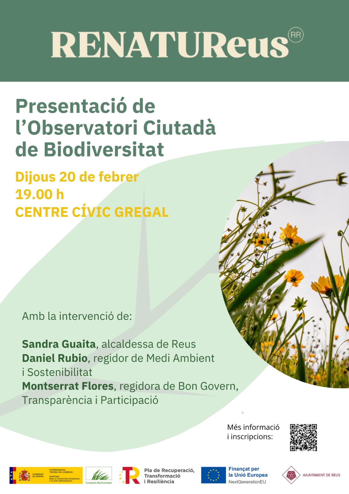 Cartell de la presentació pública de l’Observatori Ciutadà de la Biodiversitat