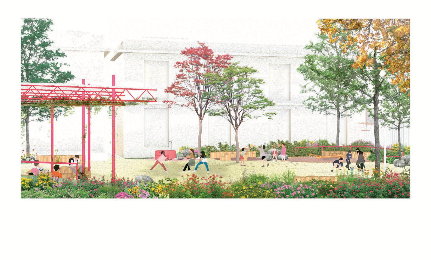 Infografia refugi climàtic escola Pompeu Fabra