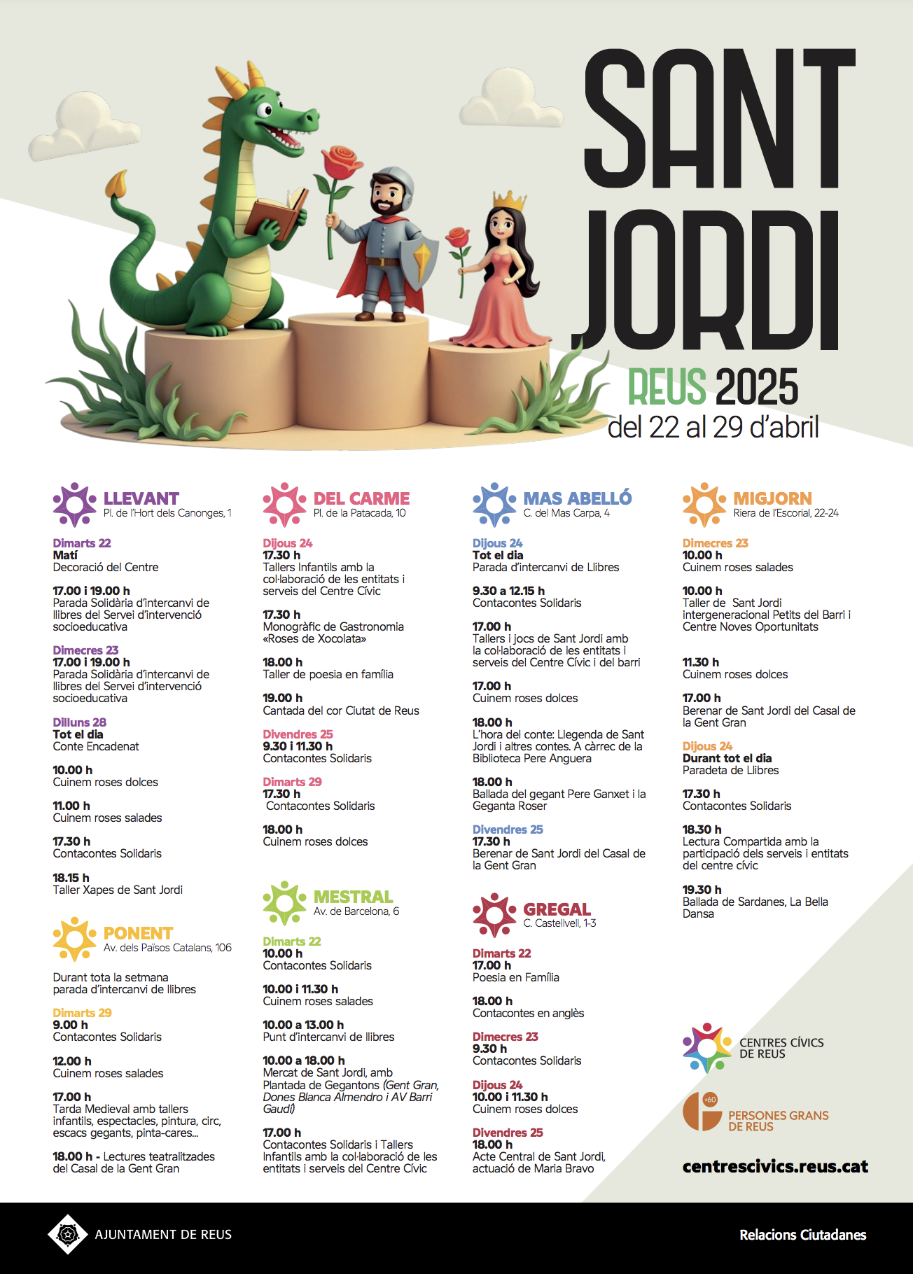 Cartell Sant Jordi als Centres Cívics