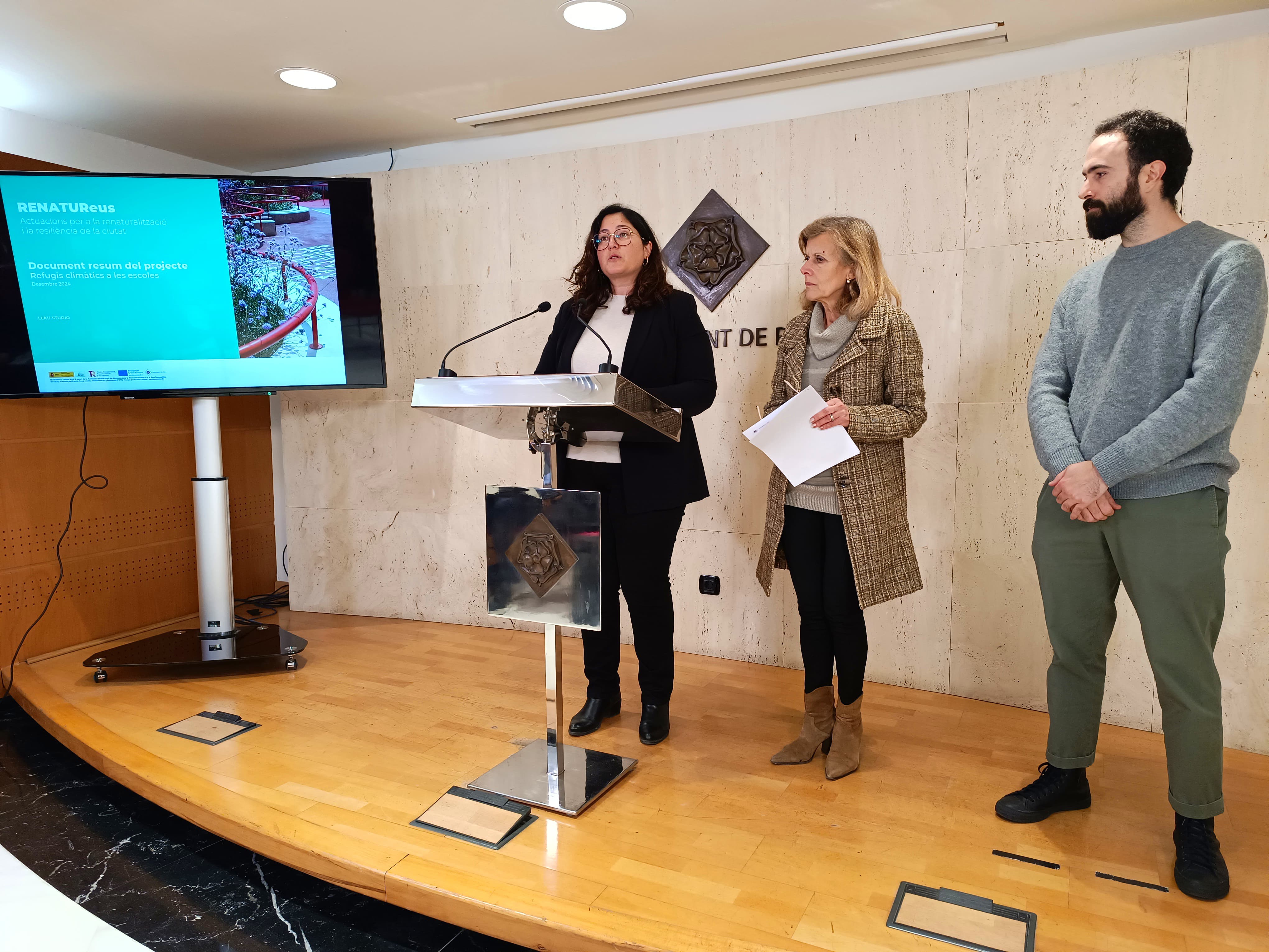 Roda de premsa de presentació dels projectes dels refugis climàtics a les escoles