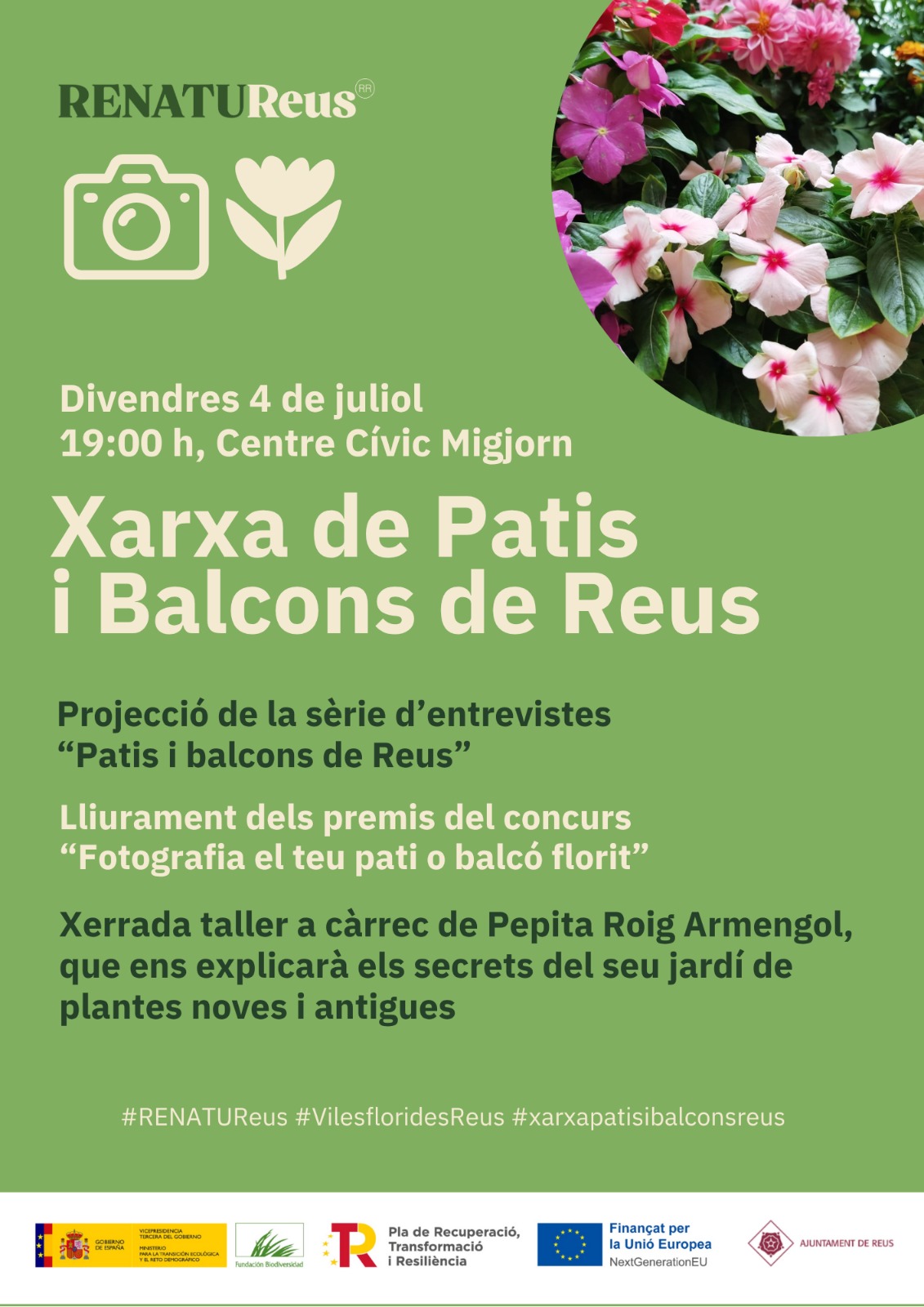 Cartell de la presentació de la Xarxa de Patis i Balcons de Reus