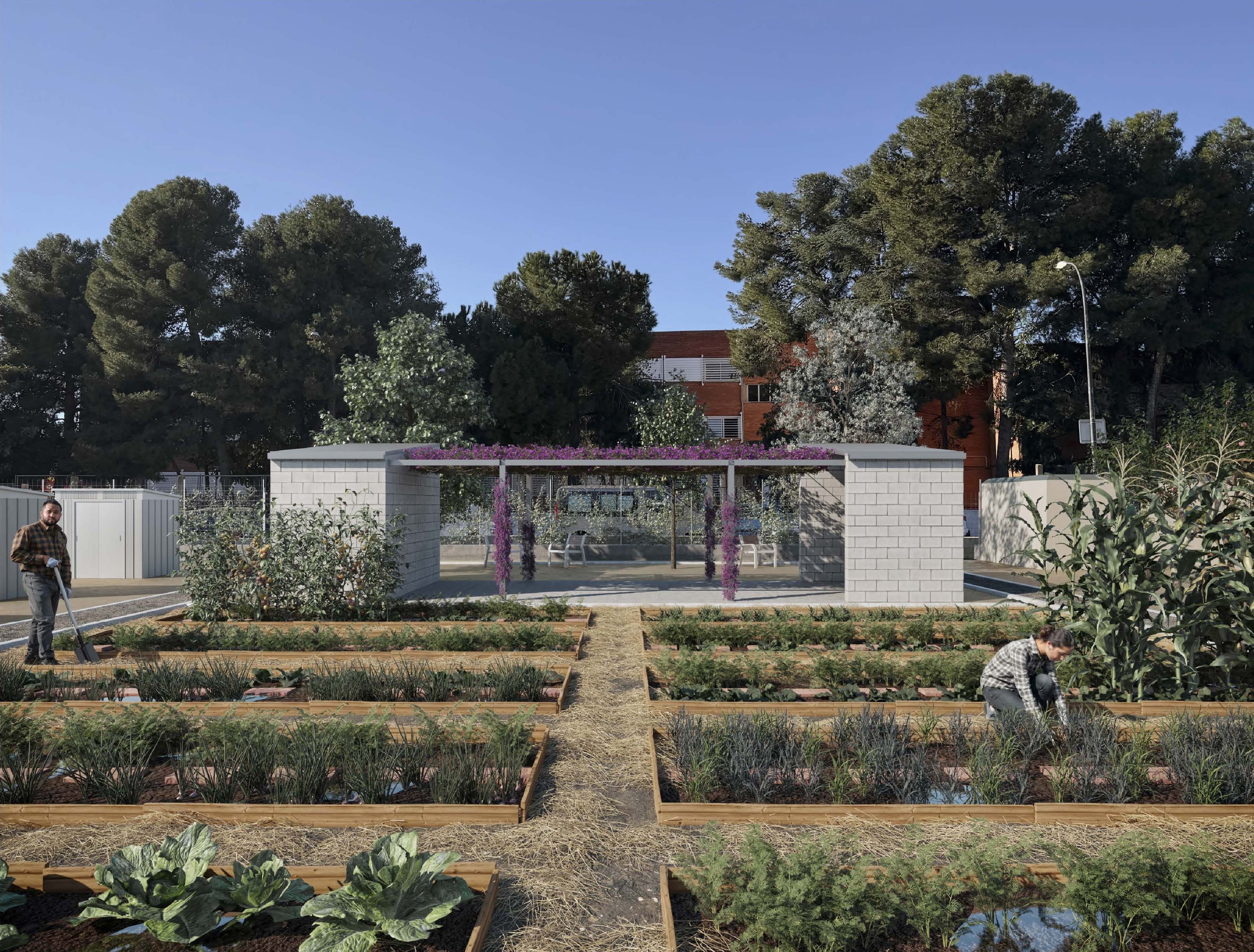 Imatge virtual del projecte d'horts urbans del carrer d'Astorga