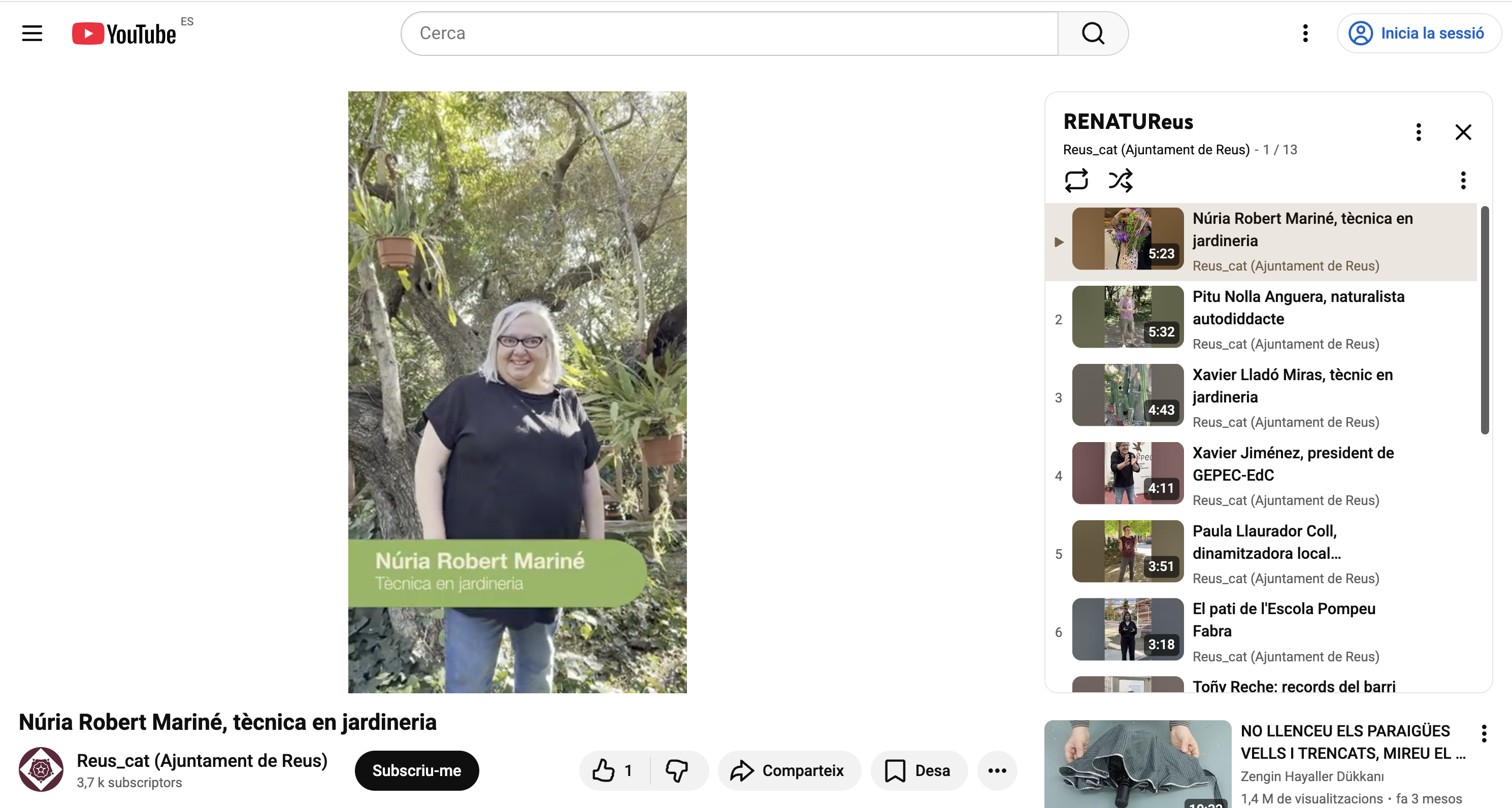 Captura de pantalla d'una entrevista del RENATUReus