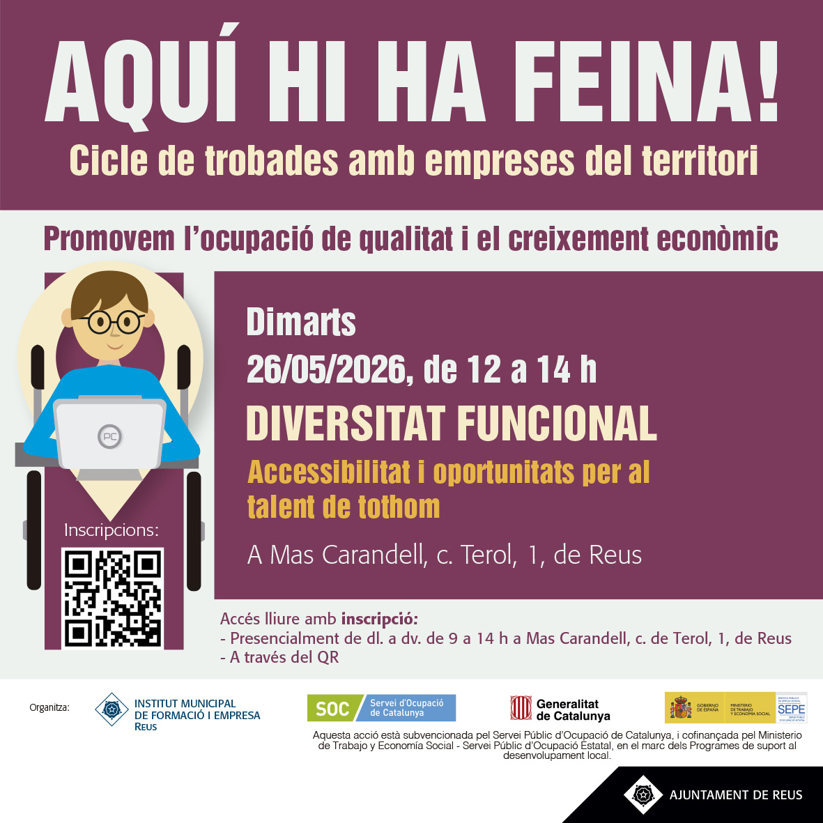 Cartell Aquí hi ha feina diversitat
